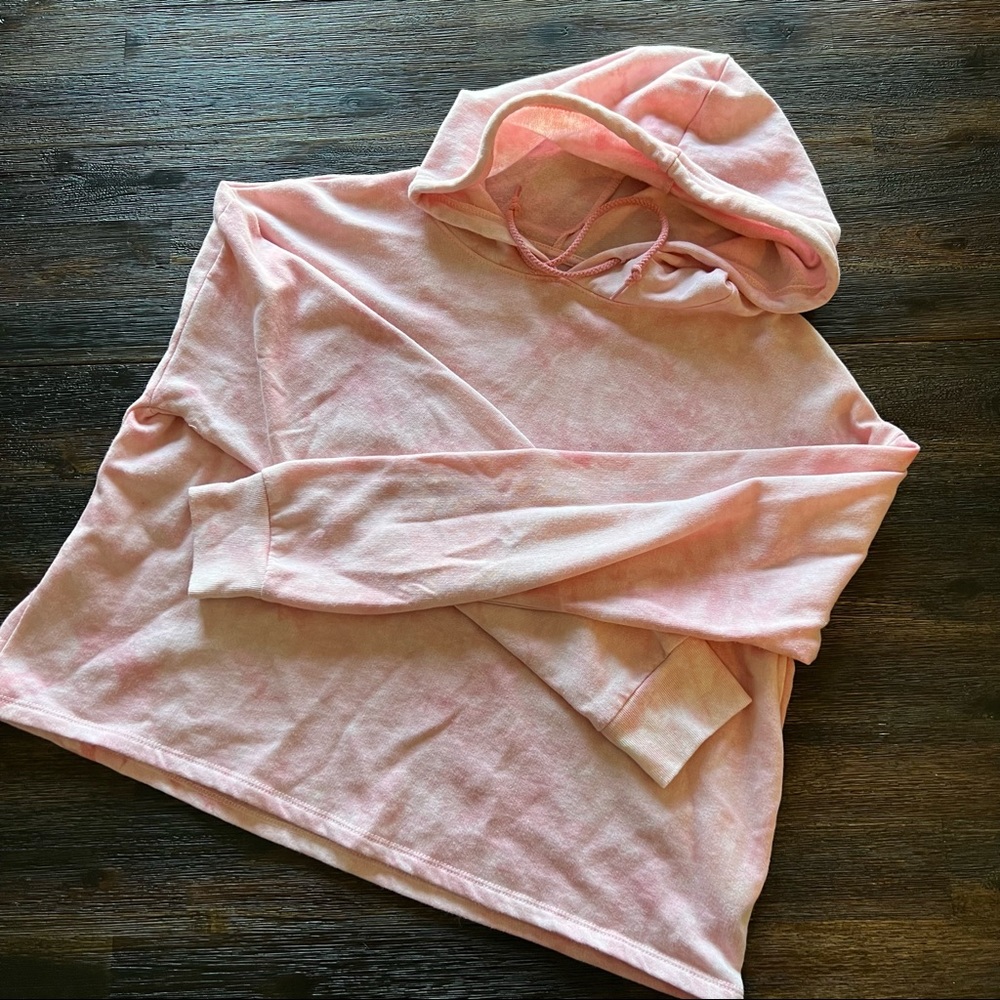 Pink Tie Dye Crop Hoodie